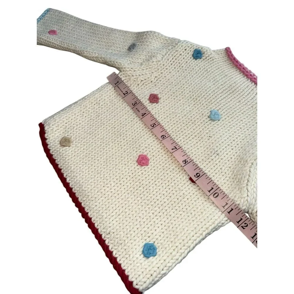 Y2K Baby Gap Textured Polka Dot Chunky Knit Sweater Size 2T
